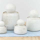 MH Ceramics Home Kitchen Containers Medium Stash Jar in Alabaster Alabaster / 4.5" D X 6" H