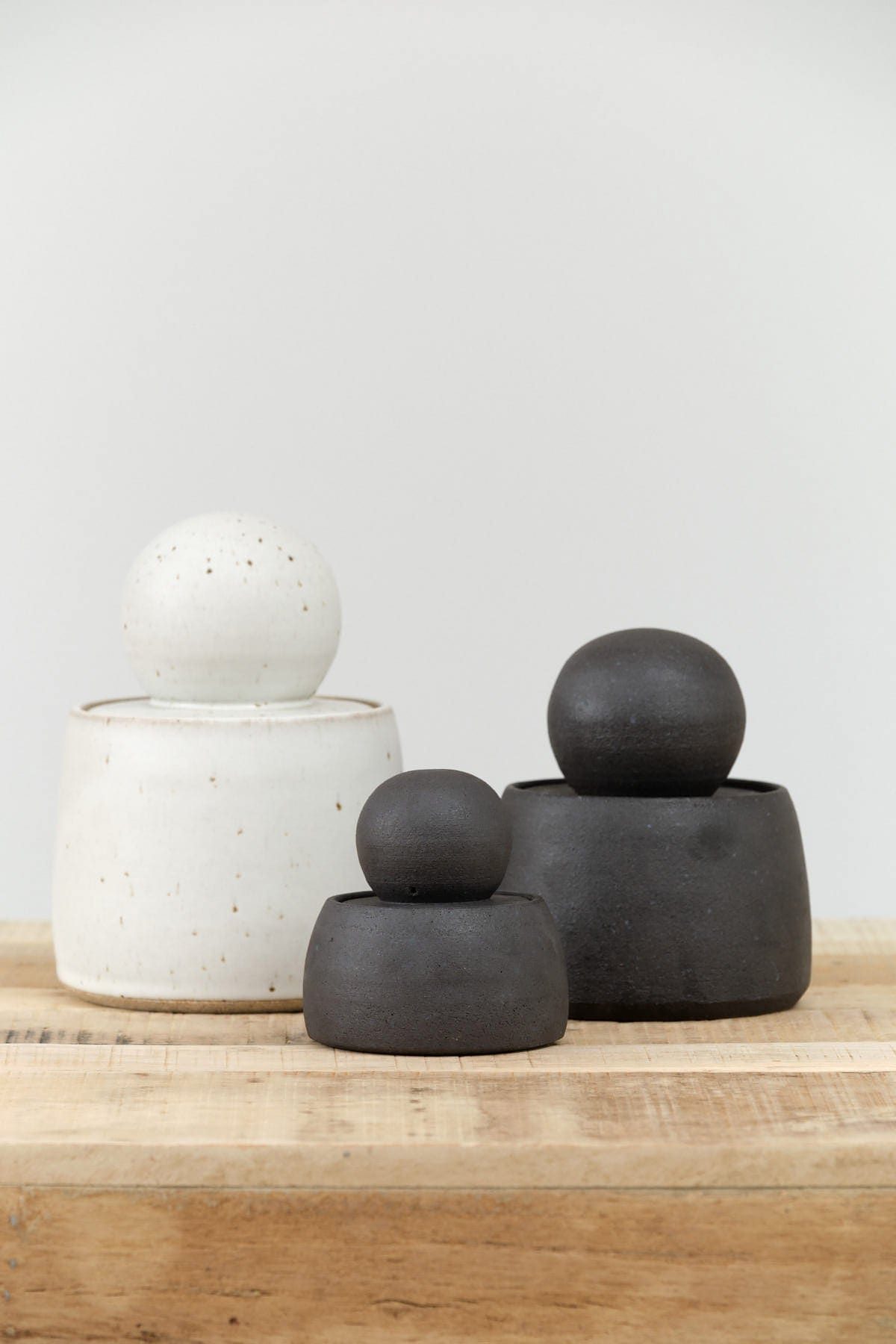 MH Ceramics Home Kitchen Containers Medium Stash Jar in Charcoal Charcoal / 4.5" D X 6" H