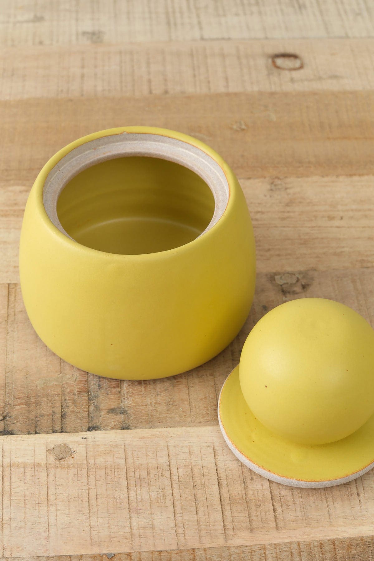 MH Ceramics Home Kitchen Containers Medium Stash Jar in Saffron Saffron / 4.5" D X 6" H