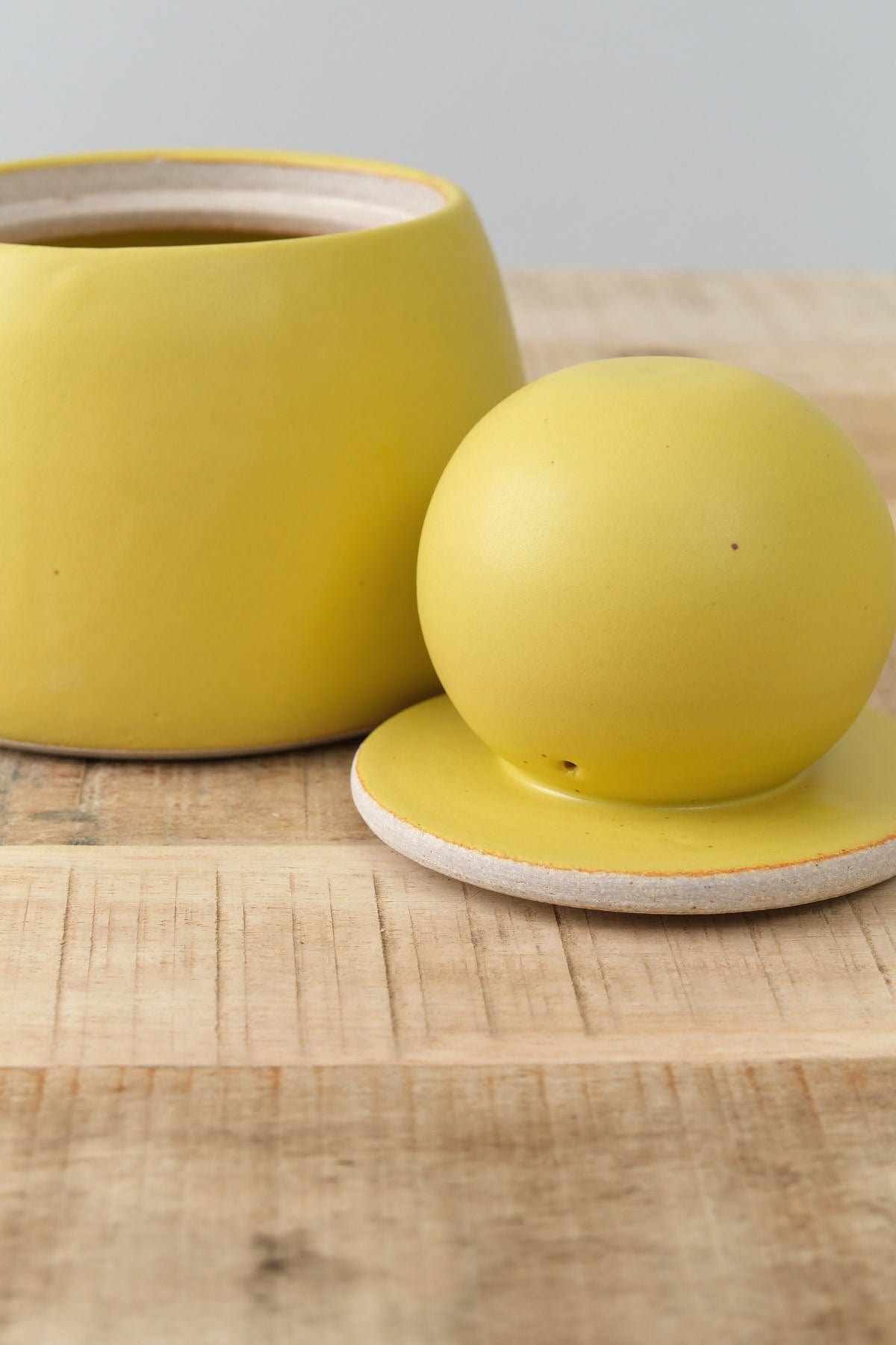 MH Ceramics Home Kitchen Containers Medium Stash Jar in Saffron Saffron / 4.5" D X 6" H