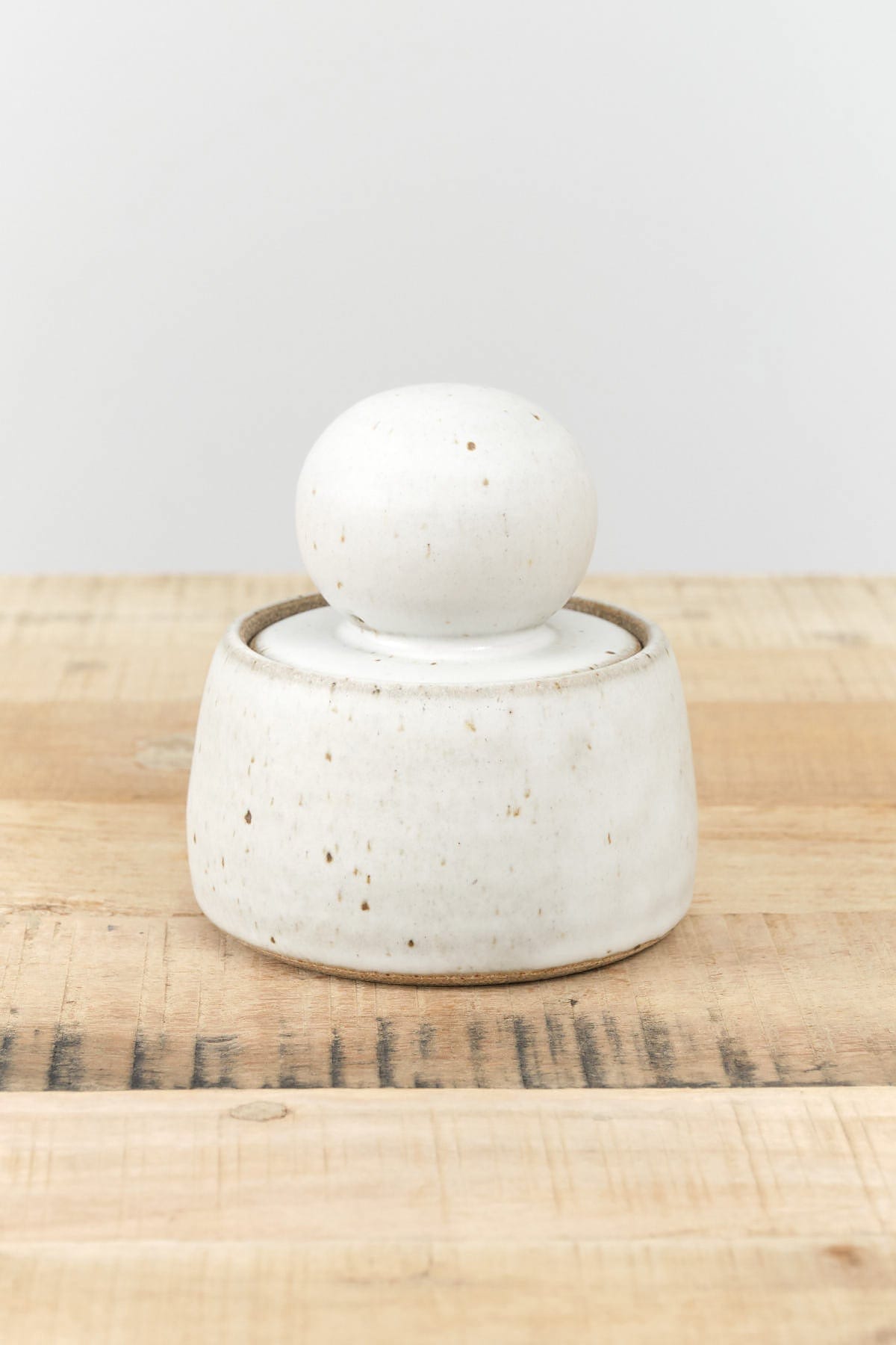 MH Ceramics Home Kitchen Containers Small Stash Jar in Alabaster Alabaster / 4" D X 5" H