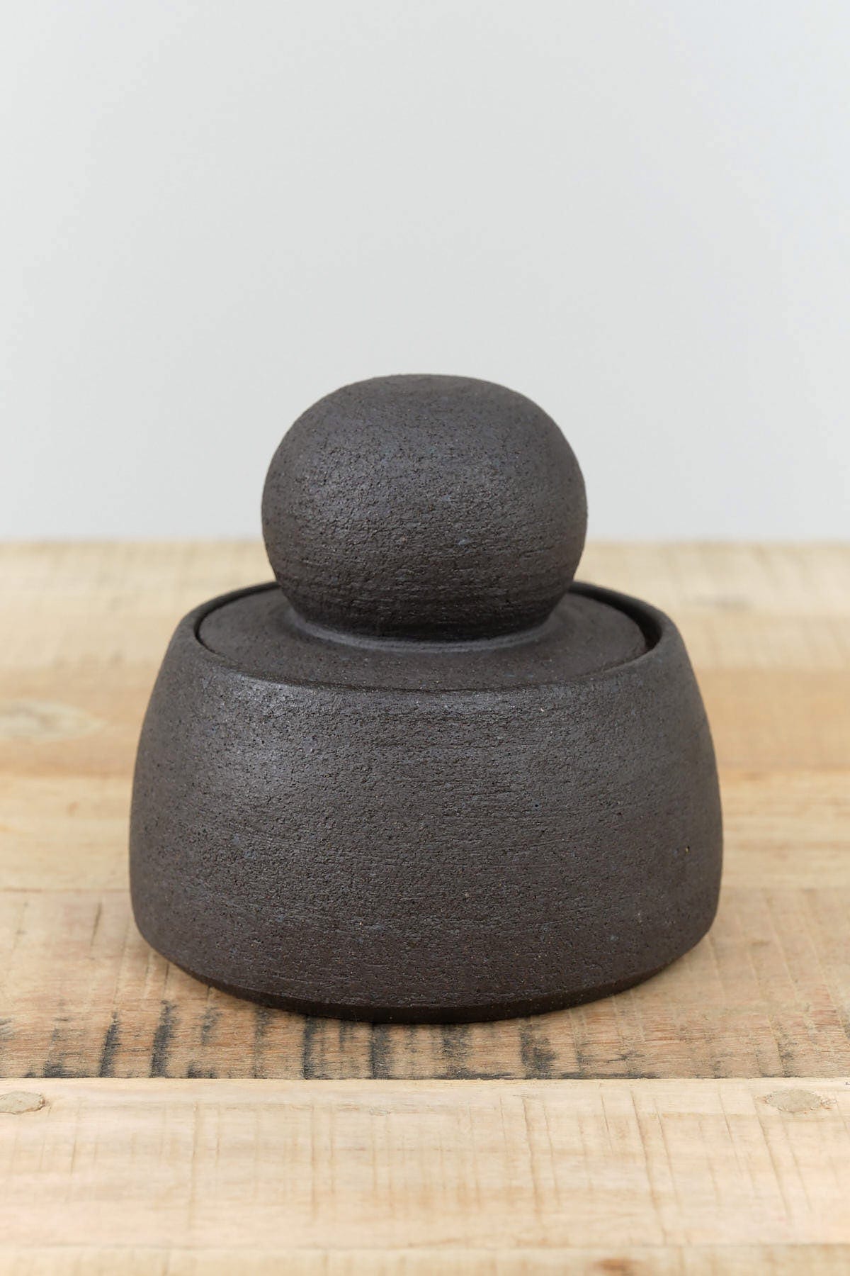 MH Ceramics Home Kitchen Containers Small Stash Jar in Charcoal Charcoal / 4" D X 5" H