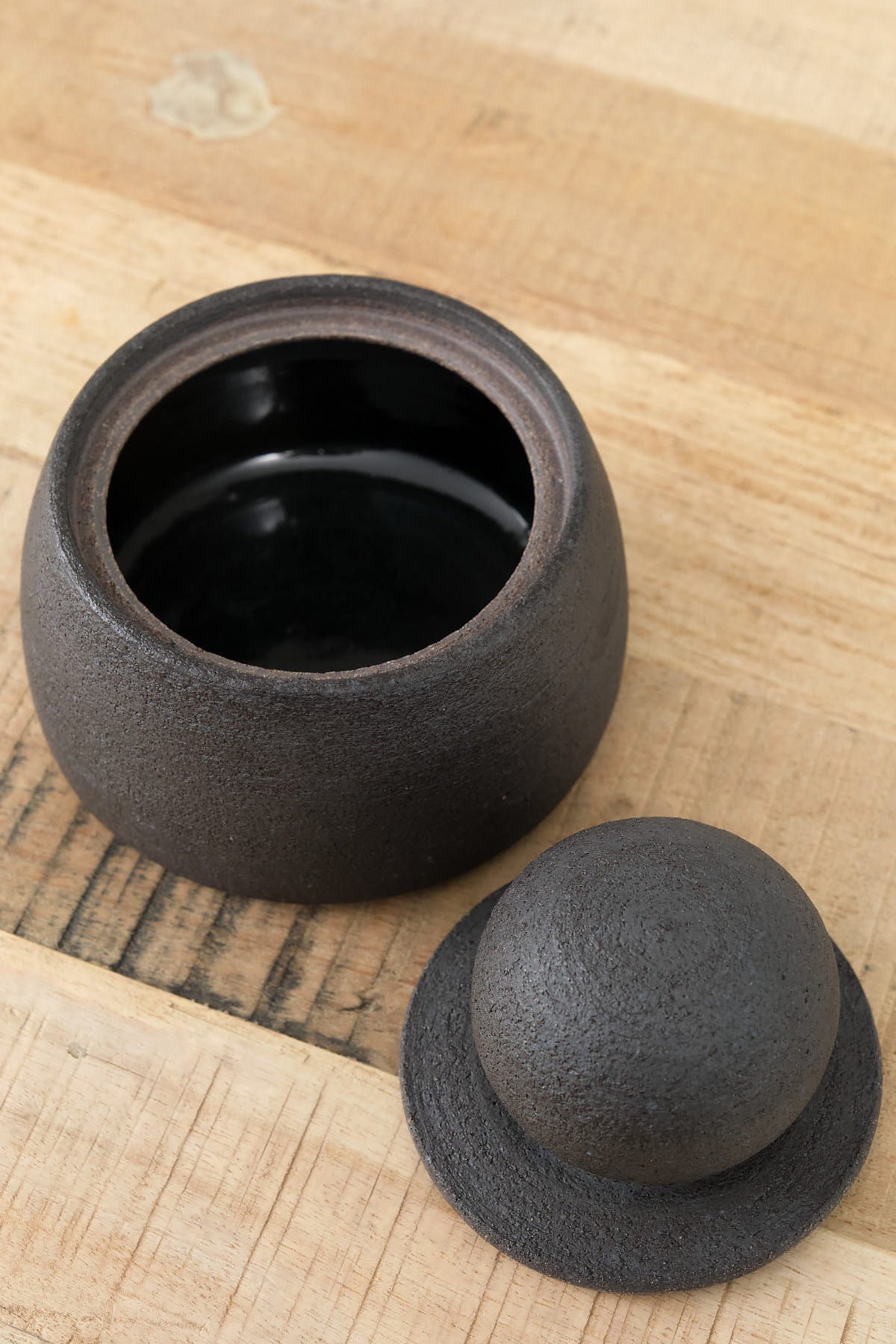 MH Ceramics Home Kitchen Containers Small Stash Jar in Charcoal Charcoal / 4" D X 5" H
