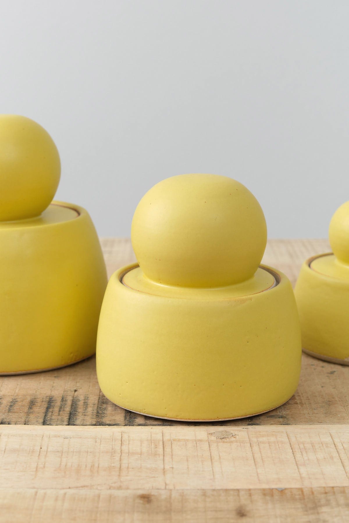 MH Ceramics Home Kitchen Containers Small Stash Jar in Saffron Saffron / 4" D X 5" H