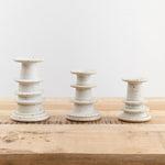 MH Ceramics Home Candle Holders Medium Temple Candlestick Alabaster / 6" H