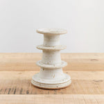 MH Ceramics Home Candle Holders Medium Temple Candlestick Alabaster / 6" H