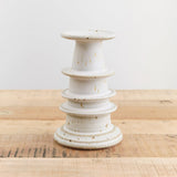 MH Ceramics Home Candle Holders Large Temple Candlestick Alabaster / 7" H