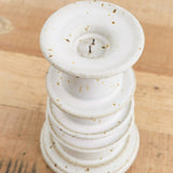 MH Ceramics Home Candle Holders Medium Temple Candlestick Alabaster / 6" H