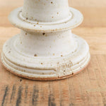 MH Ceramics Home Candle Holders Large Temple Candlestick Alabaster / 7" H