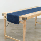 Mi Cocina Home Tablecloths Indigo Denim Table Runner Dark Vintage / 90" L X 16" W