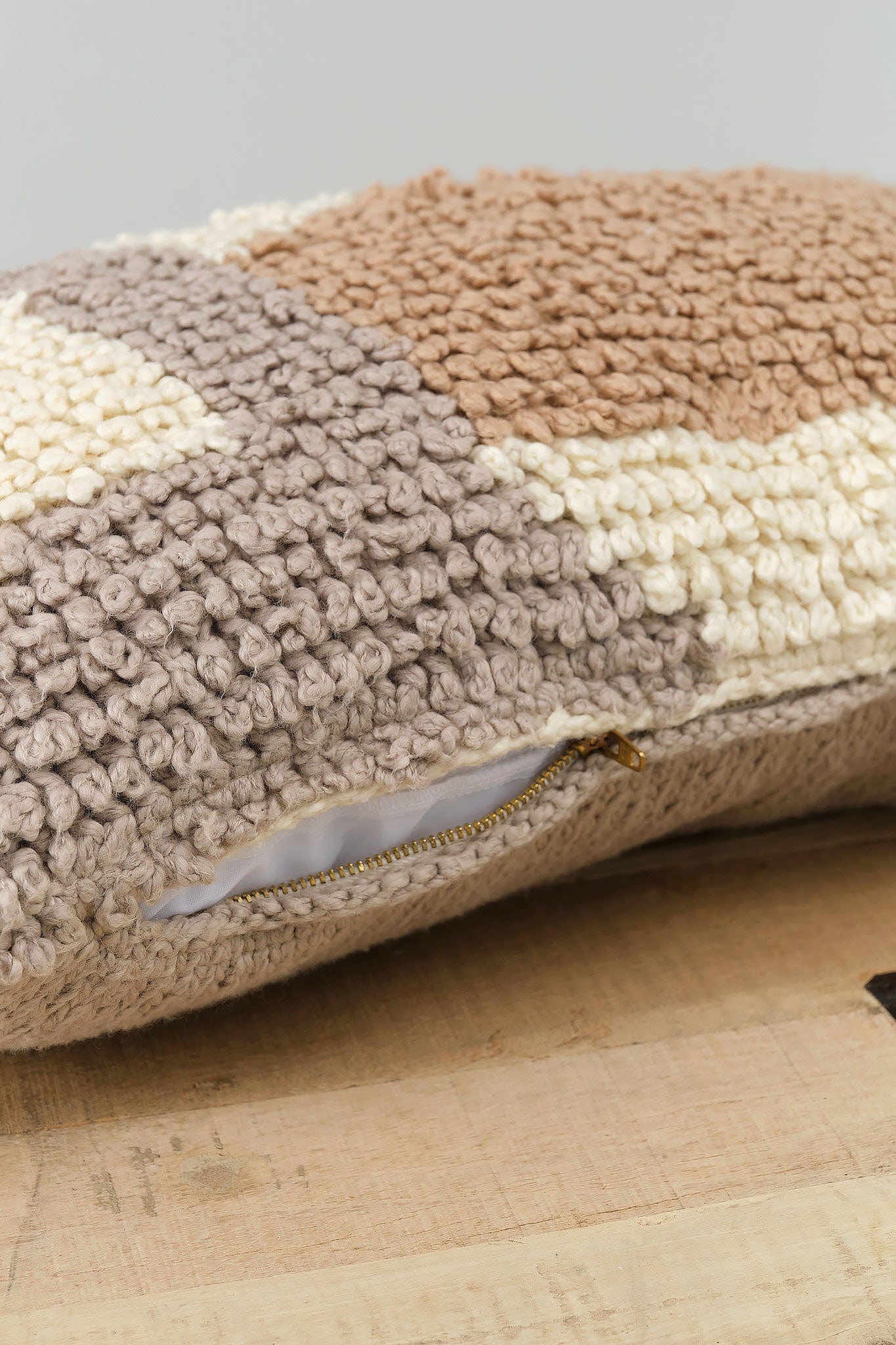 Minna Home Pillows Loops Lumbar Pillow in Neutral Neutral / 12" X 20"