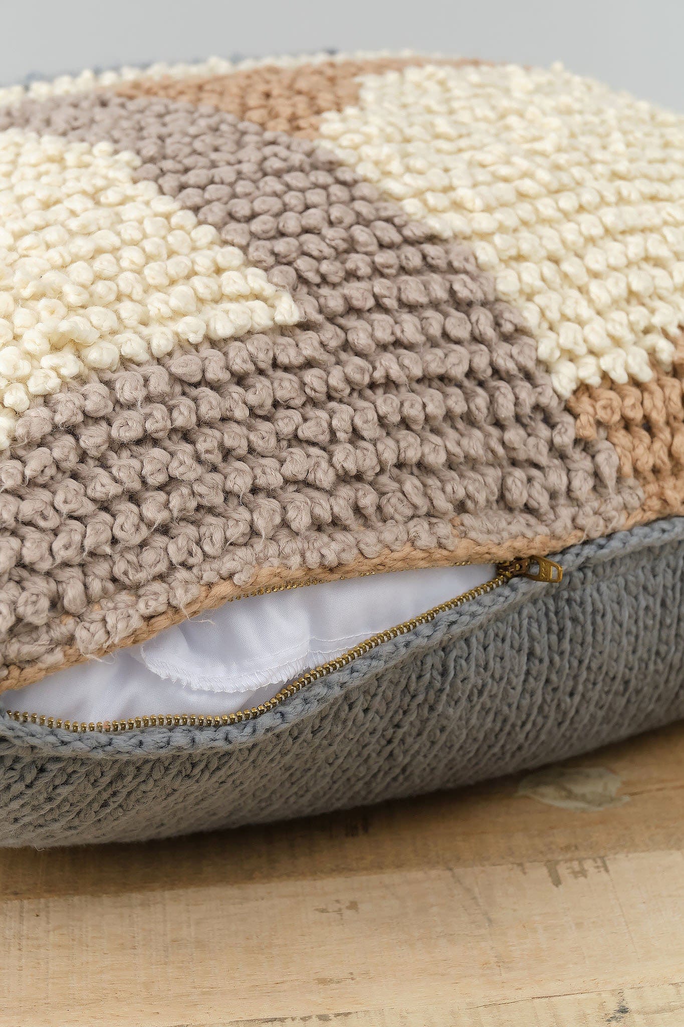 Minna Home Pillows Loops Pillow in Neutral Neutral / 18" X 18"