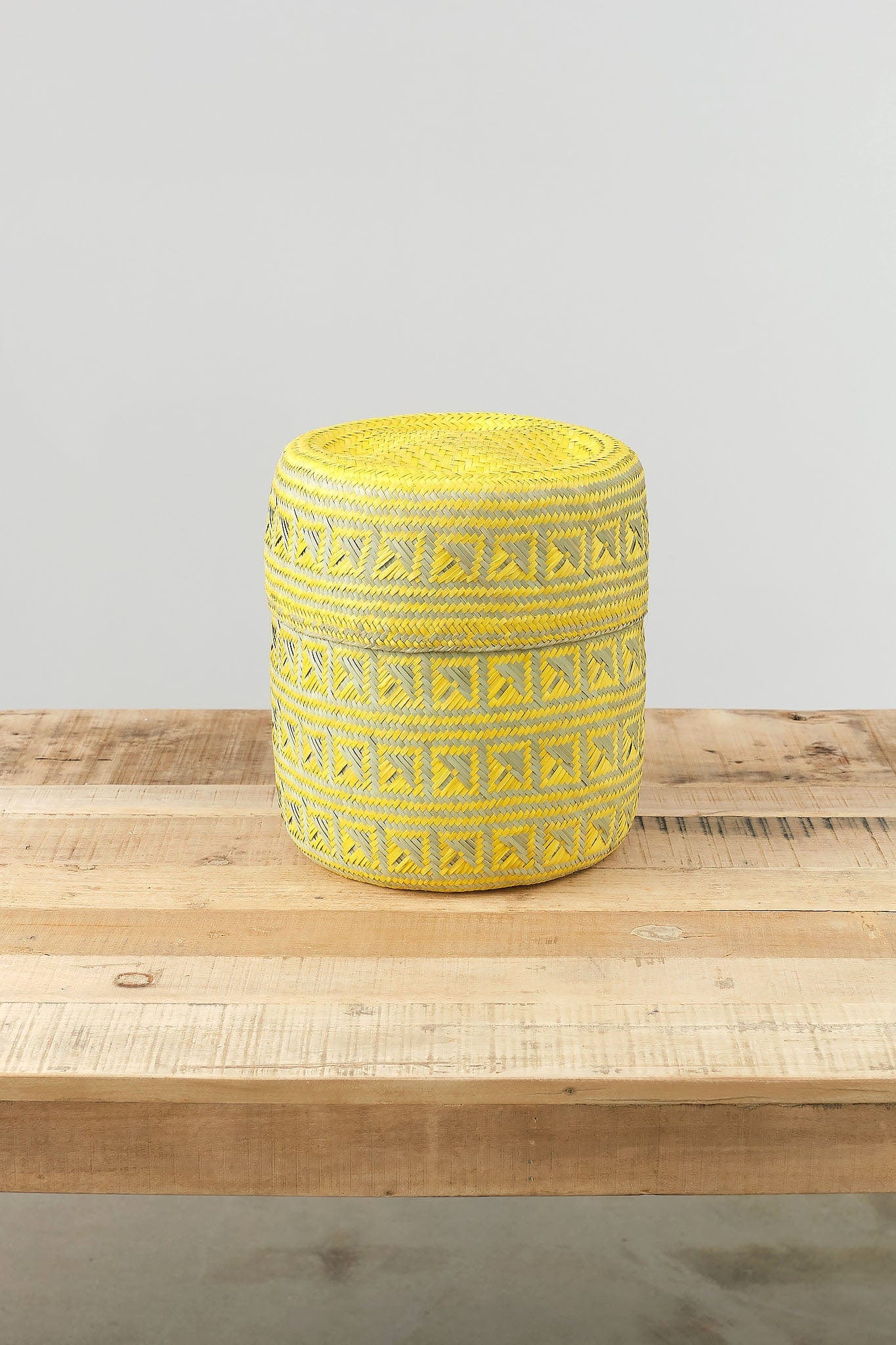 Minna Home Baskets Medium Oaxacan Woven Basket in Gold Gold / 11" Dia X 12" H