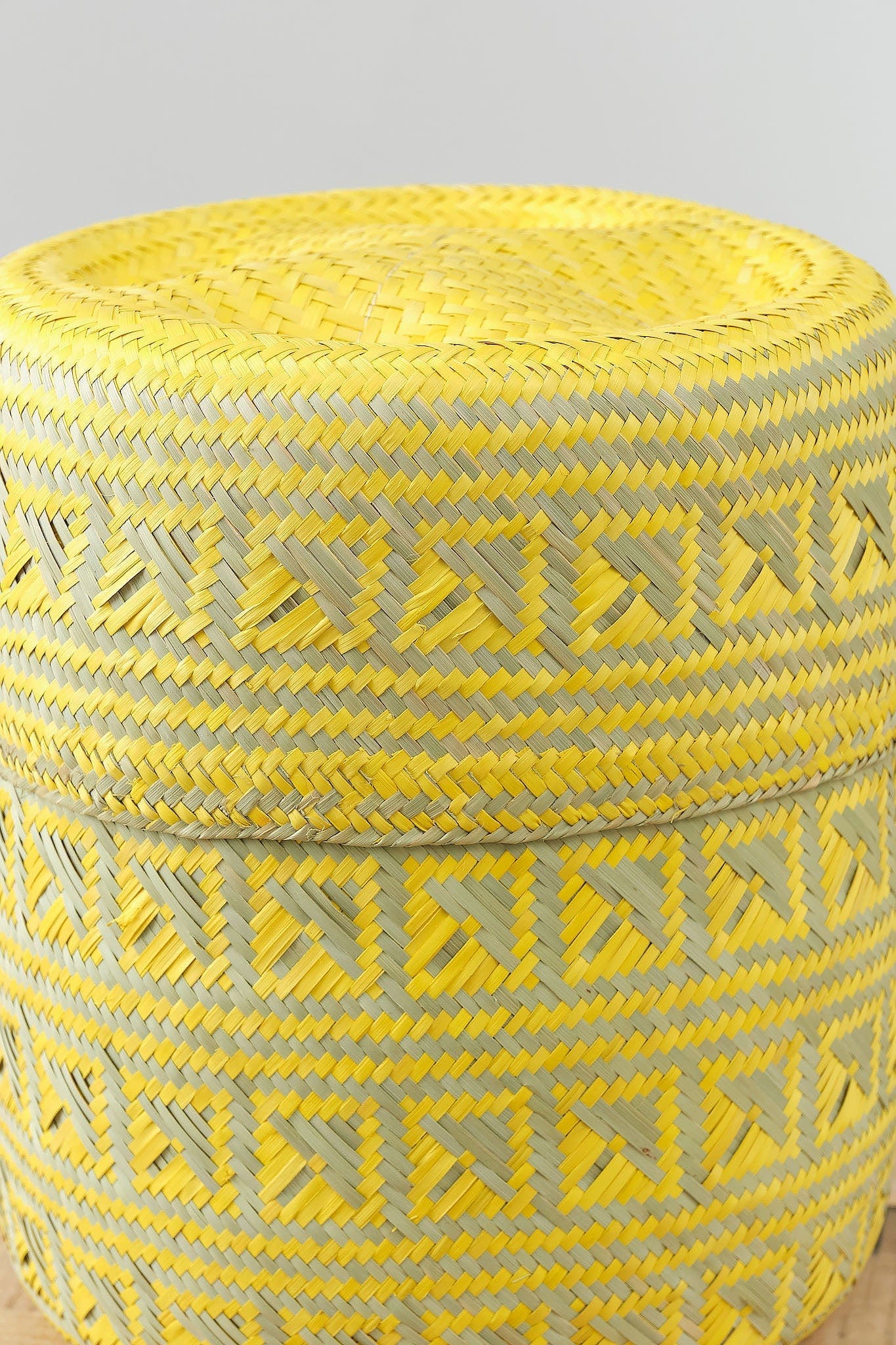 Minna Home Baskets Medium Oaxacan Woven Basket in Gold Gold / 11" Dia X 12" H