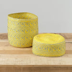 Minna Home Baskets Medium Oaxacan Woven Basket in Gold Gold / 11" Dia X 12" H