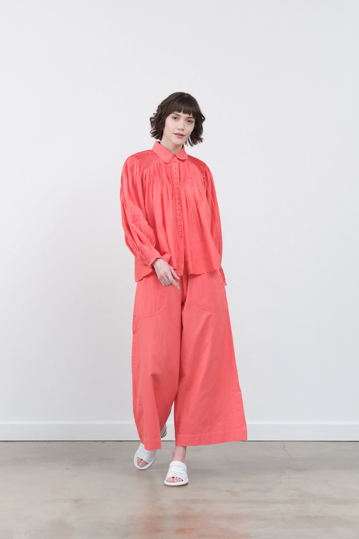 Styled view of Mirth Pant in Coral