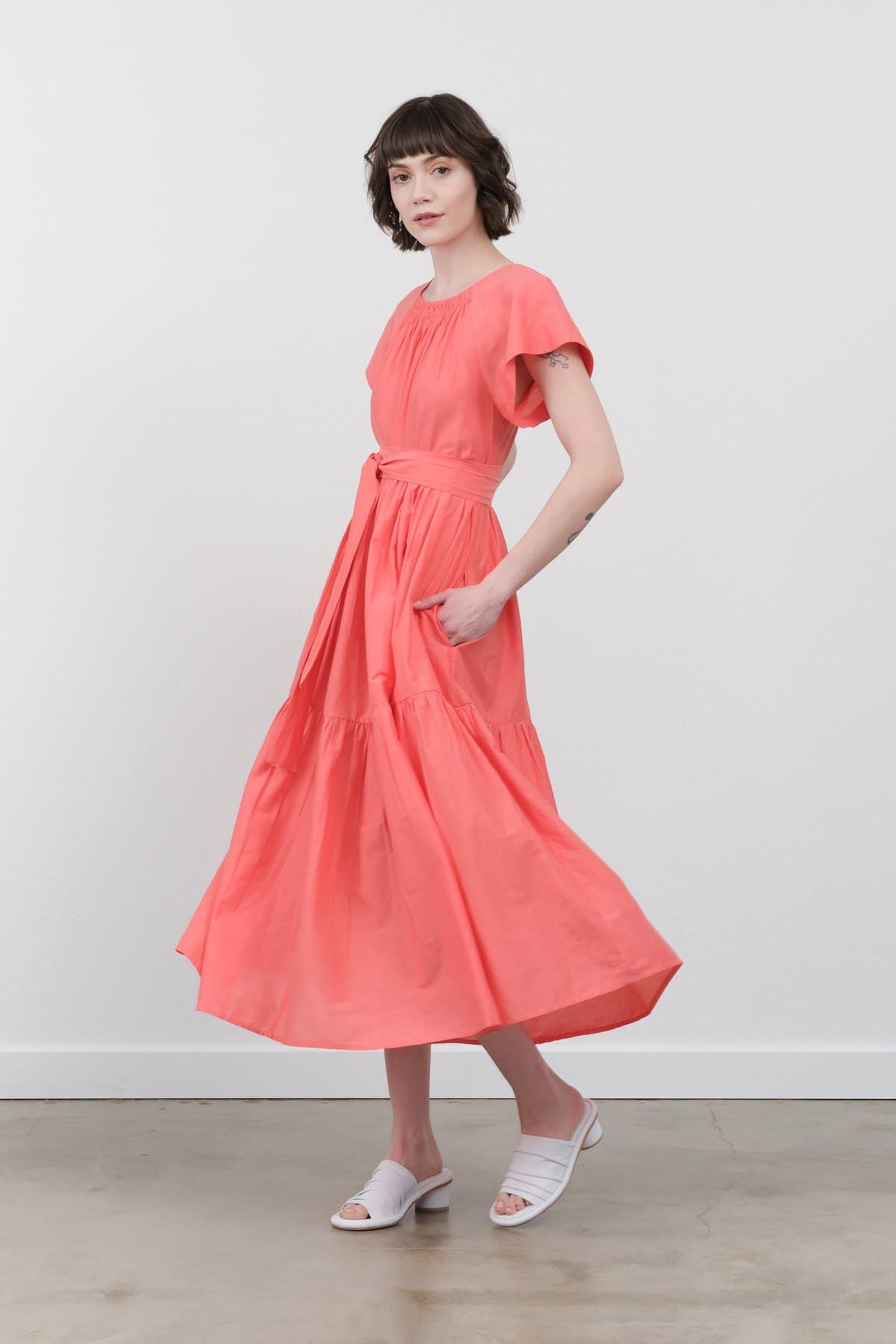 Mirth Apparel Womens Dresses Vienna Maxi Dress in Coral Coral / XSmall