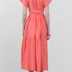 Back view of Vienna Maxi Dress in Coral