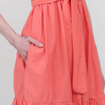 Pocket view of Vienna Maxi Dress in Coral