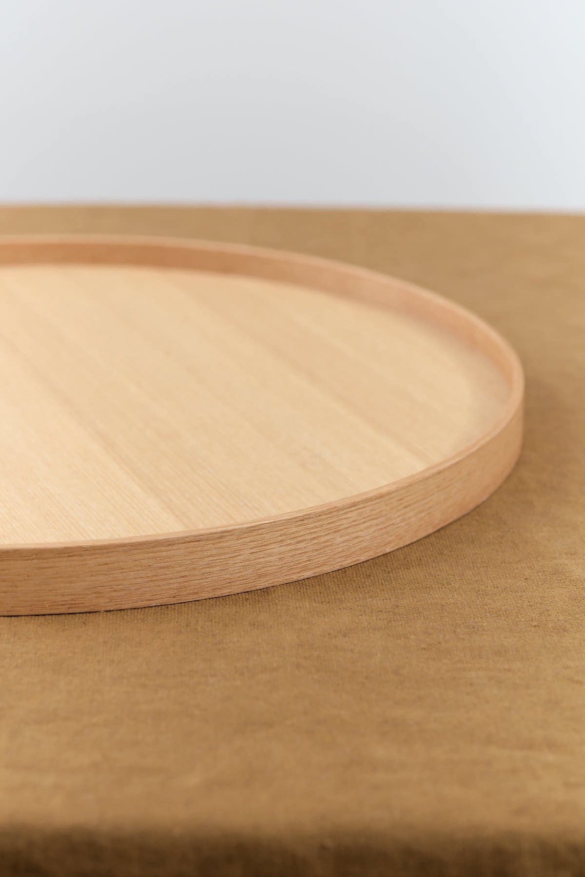 Mitsuru Home Kitchen Serving Ash Wood Circle Tray Ash Wood / 12" D X 3/4" H