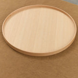 Mitsuru Home Kitchen Serving Ash Wood Circle Tray Ash Wood / 12" D X 3/4" H