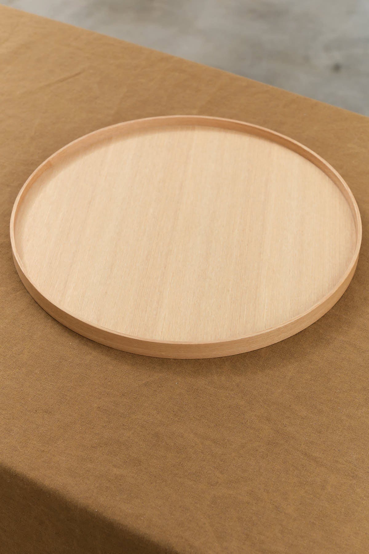 Mitsuru Home Kitchen Serving Ash Wood Circle Tray Ash Wood / 12" D X 3/4" H