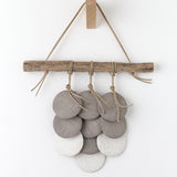 MQuan Art Ceramics 3 Disc Layered Wall Hanging in Grey/White Grey/White / 10" W X 15" L