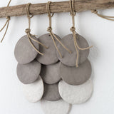 MQuan Art Ceramics 3 Disc Layered Wall Hanging in Grey/White Grey/White / 10" W X 15" L
