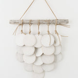 MQuan Art Ceramics 5 Disc Layered Wall Hanging White