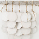 MQuan Art Ceramics 5 Disc Layered Wall Hanging White