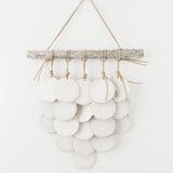 MQuan Art Ceramics 5 Disc Layered Wall Hanging White