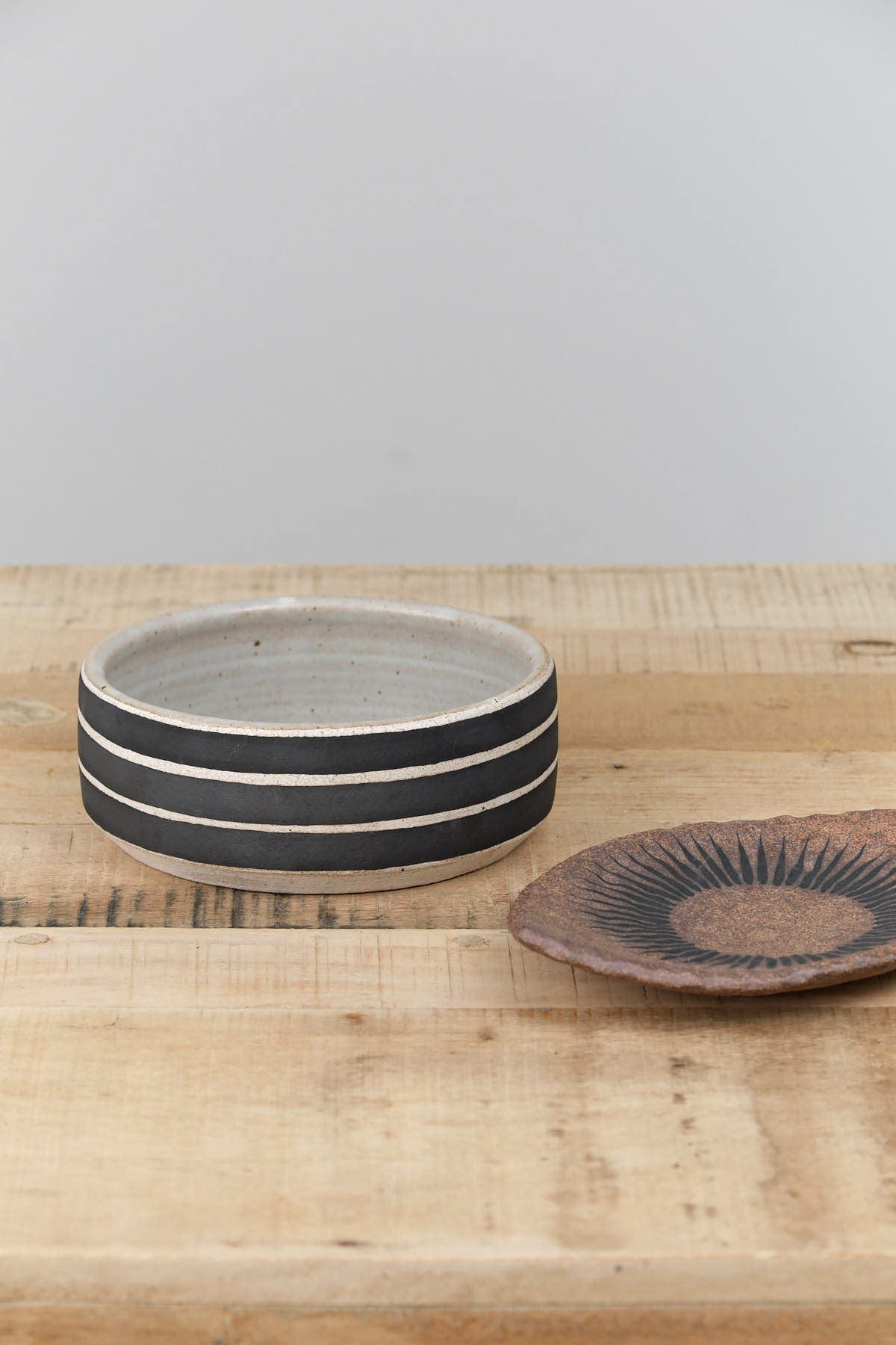 MQuan Home Kitchen Serving Small Dog Bowl in Rings Black Rings Black
