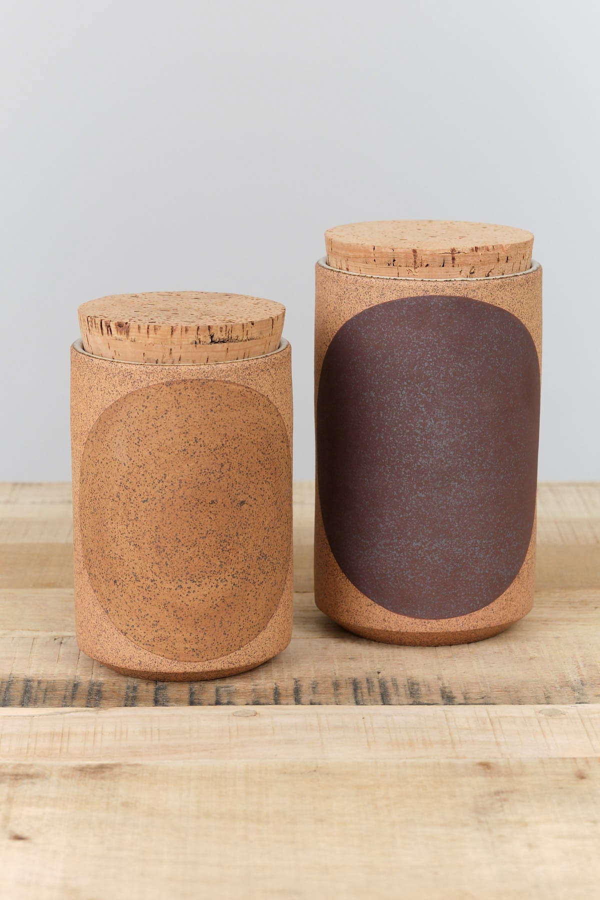 MQuan Art Ceramics Large Canister Tall in Dark Brown Dark Brown