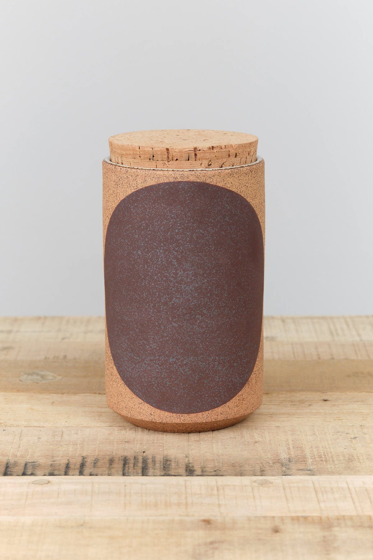 MQuan Art Ceramics Large Canister Tall in Dark Brown Dark Brown