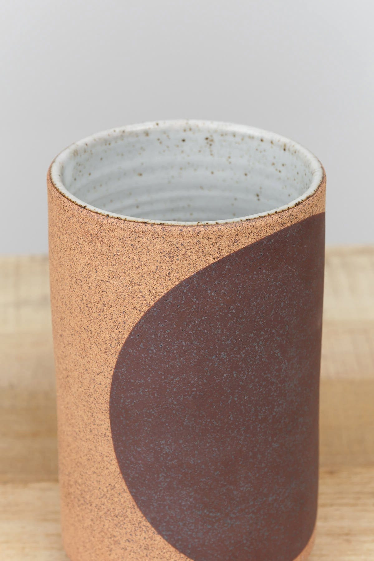 MQuan Art Ceramics Large Canister Tall in Dark Brown Dark Brown