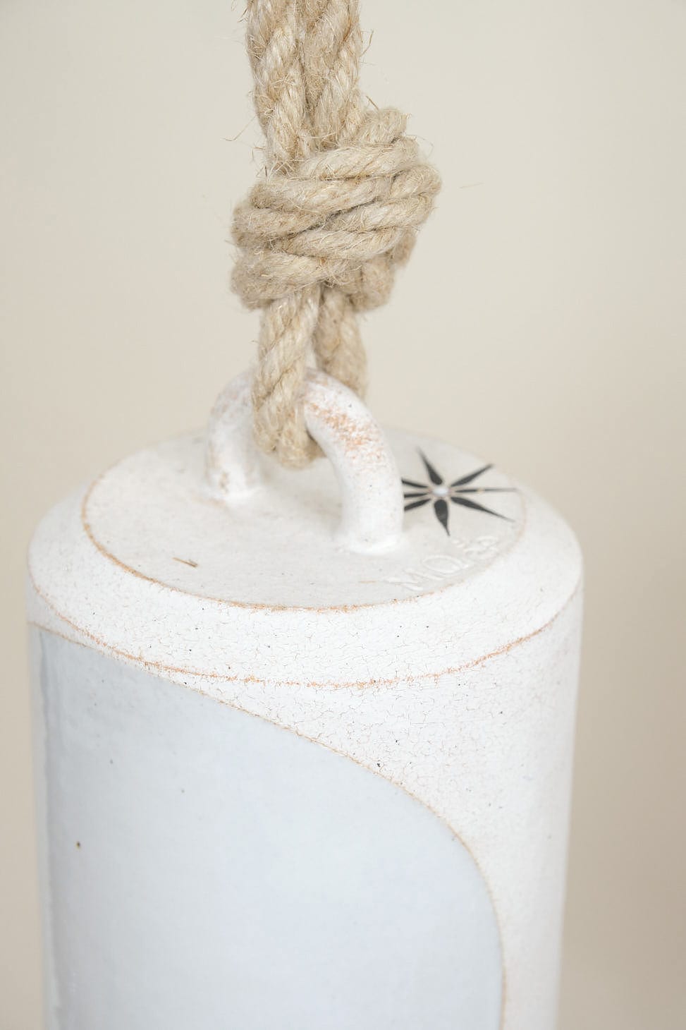 Top of Large Tall Thrown Bell in New Moon White