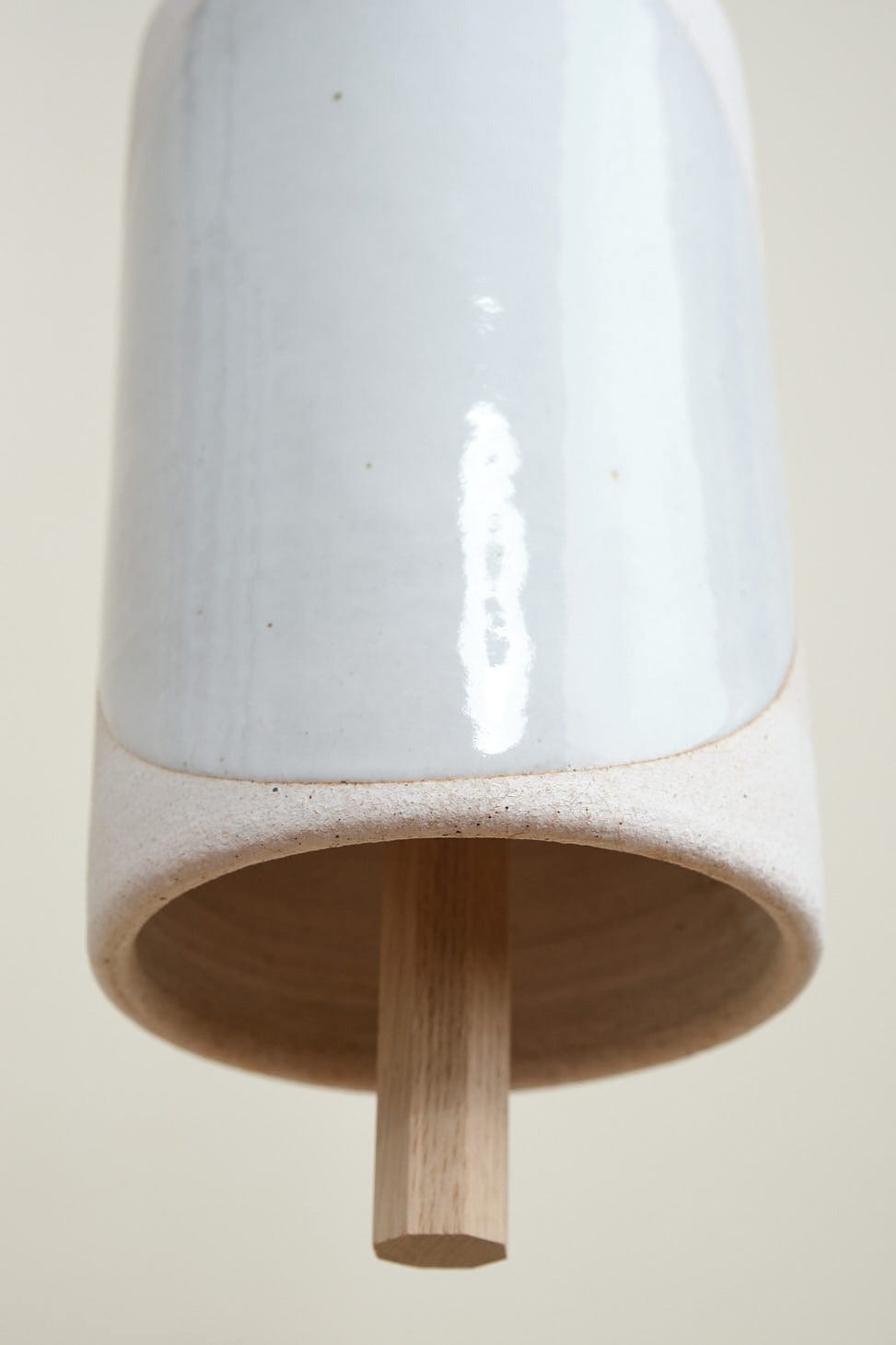 Inside of Large Tall Thrown Bell in New Moon White