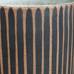 Black hand painted stripes on Large Vessel