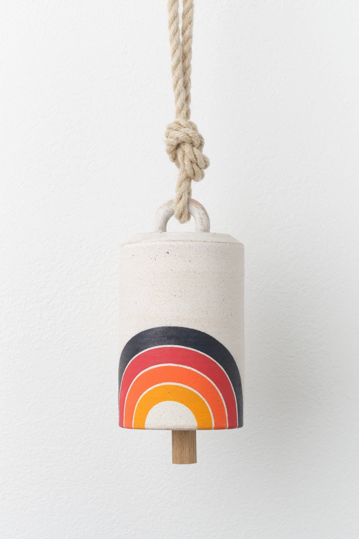 MQuan Art Ceramics Medium Tall Thrown Bell in Rainbow Arc Rainbow Arc / 7.75" H X 4.75" Dia