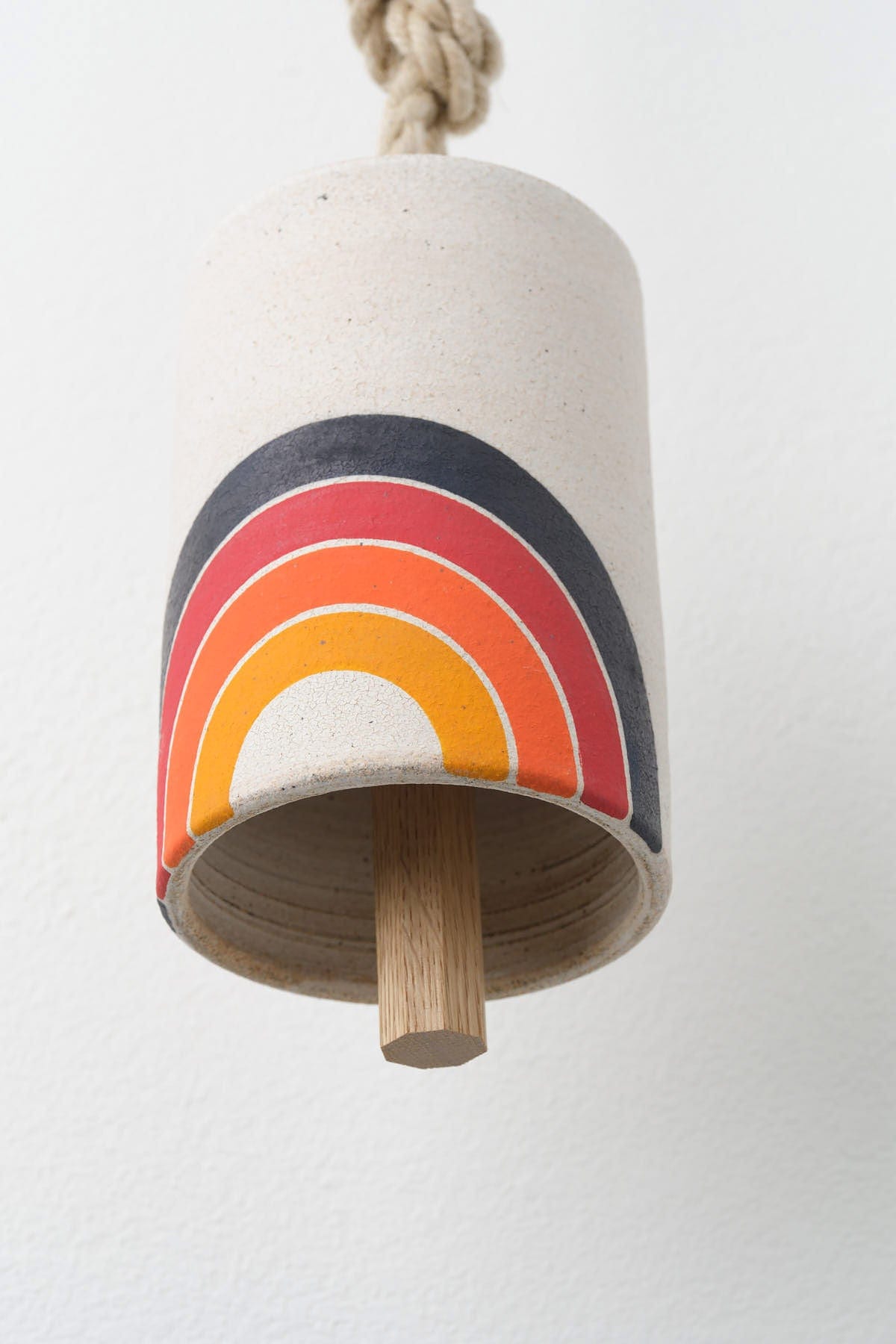 MQuan Art Ceramics Medium Tall Thrown Bell in Rainbow Arc Rainbow Arc / 7.75" H X 4.75" Dia