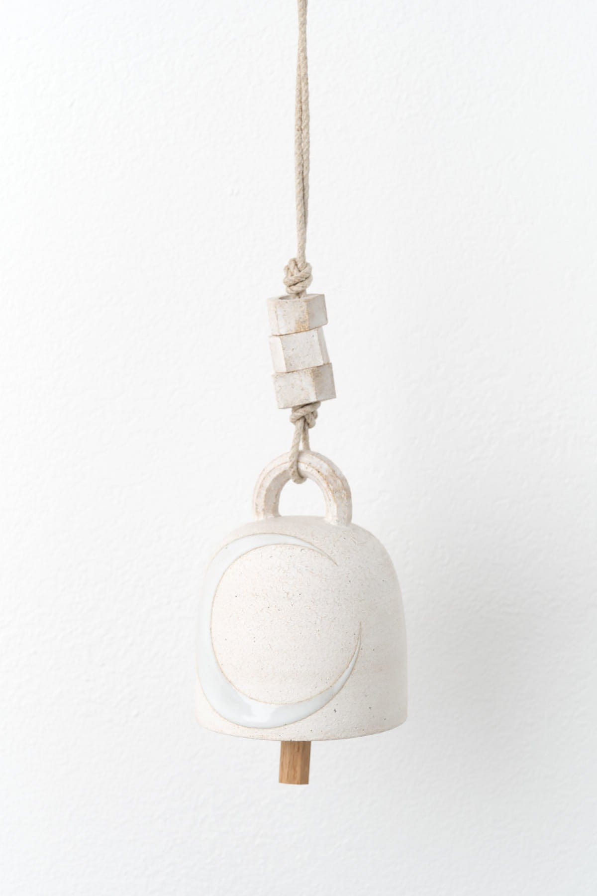 MQuan Art Ceramics Small Round Thrown Bell in Crescent Crescent / 5" D X 4.25" H
