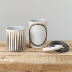 MQuan Art Ceramics Tall Vessel in New Sun White New Sun White / 10" H X 7" D