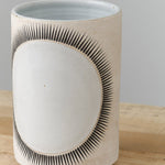 MQuan Art Ceramics Tall Vessel in New Sun White New Sun White / 10" H X 7" D