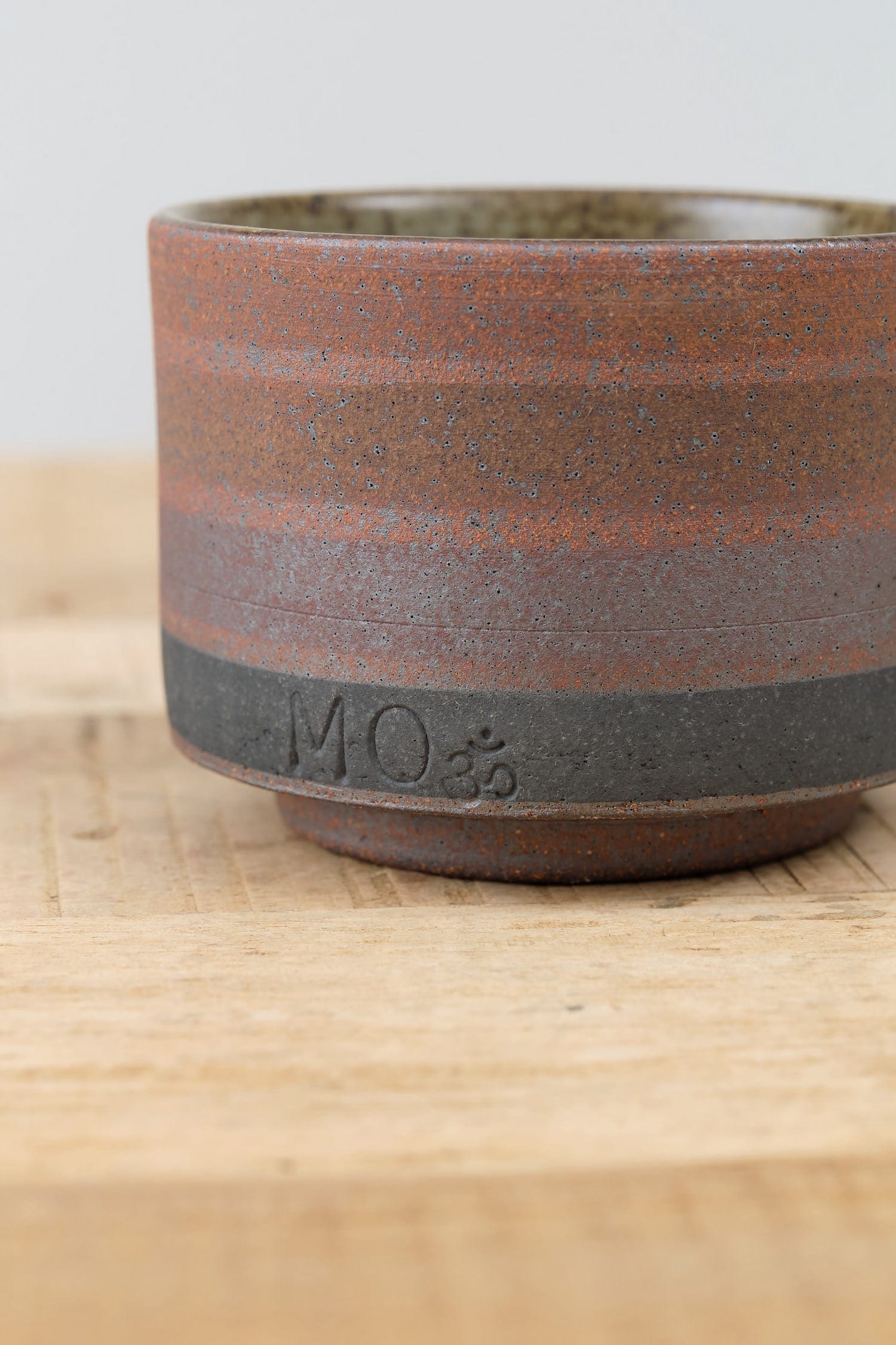 MQuan Art Ceramics Tea Bowl in Rings Four Black Rings Four Black / 4" Dia X 3" H