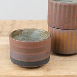 MQuan Art Ceramics Tea Bowl in Rings Four Black Rings Four Black / 4" Dia X 3" H