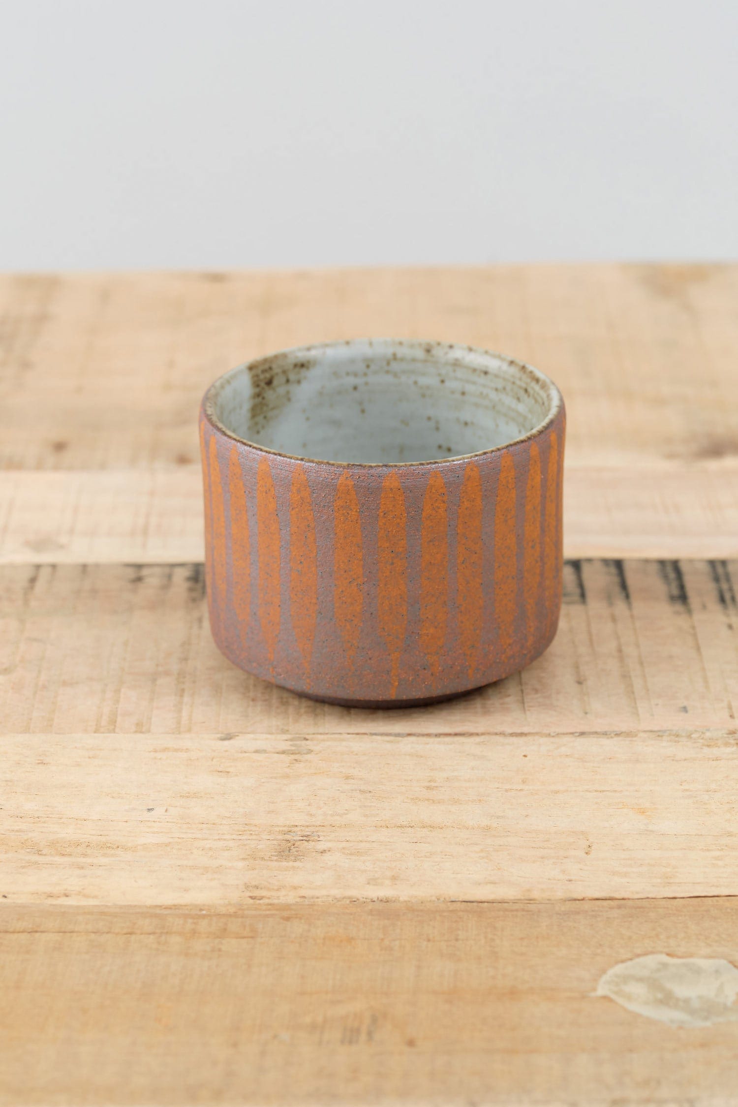 MQuan Art Ceramics Tea Bowl in Stripe Marigold Stripe Marigold / 4" Dia X 3" H
