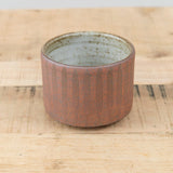 MQuan Art Ceramics Tea Bowl in Stripe Med Brown Stripe Med Brown / 4" Dia X 3" H