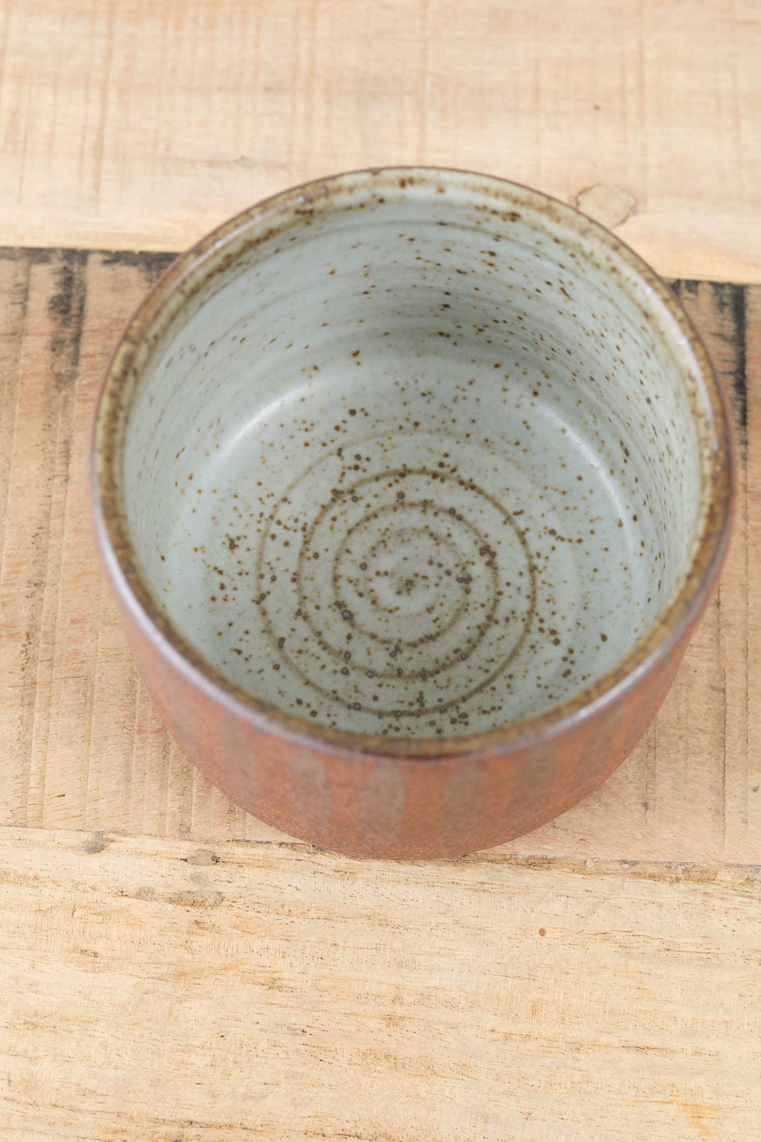 MQuan Art Ceramics Tea Bowl in Stripe Med Brown Stripe Med Brown / 4" Dia X 3" H