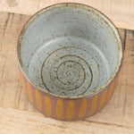 MQuan Art Ceramics Tea Bowl in Stripe Yellow Stripe Yellow / 4" Dia X 3" H
