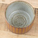 MQuan Art Ceramics Tea Bowl in Stripe Yellow Stripe Yellow / 4" Dia X 3" H